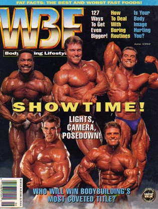 Gary Strydom and fellow bodybuilders on WBF magazine cover